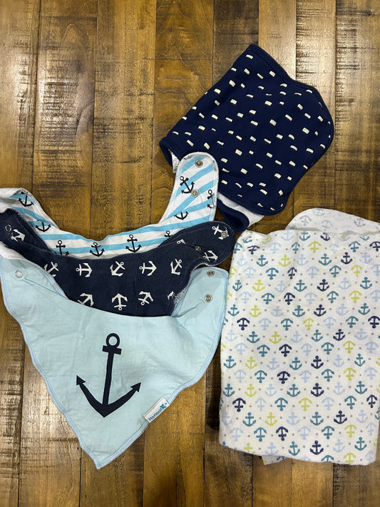Seller #5 - Nautical Bibs/burp cloths/blanket