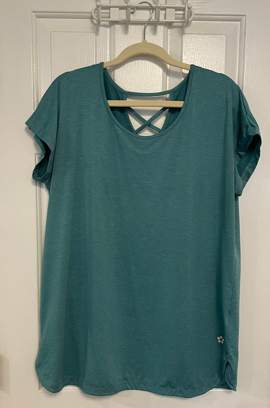 Seller #12 | Tuff Athletics | Teal Workout, Longer Length Tunic with Crisscross Back Detail | VGUC | Size XXL