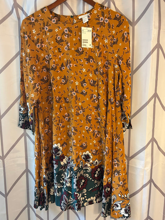 Seller #18 NWT H&M yellow print dress women’s 12