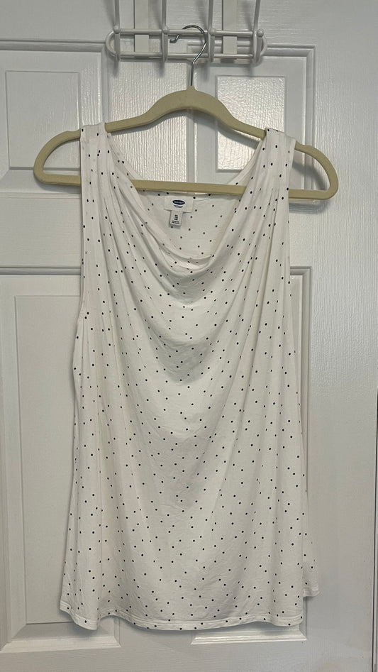 Seller #12 | Old Navy White with Black Polka Dots LUx Tank | VGUC | Size XXL