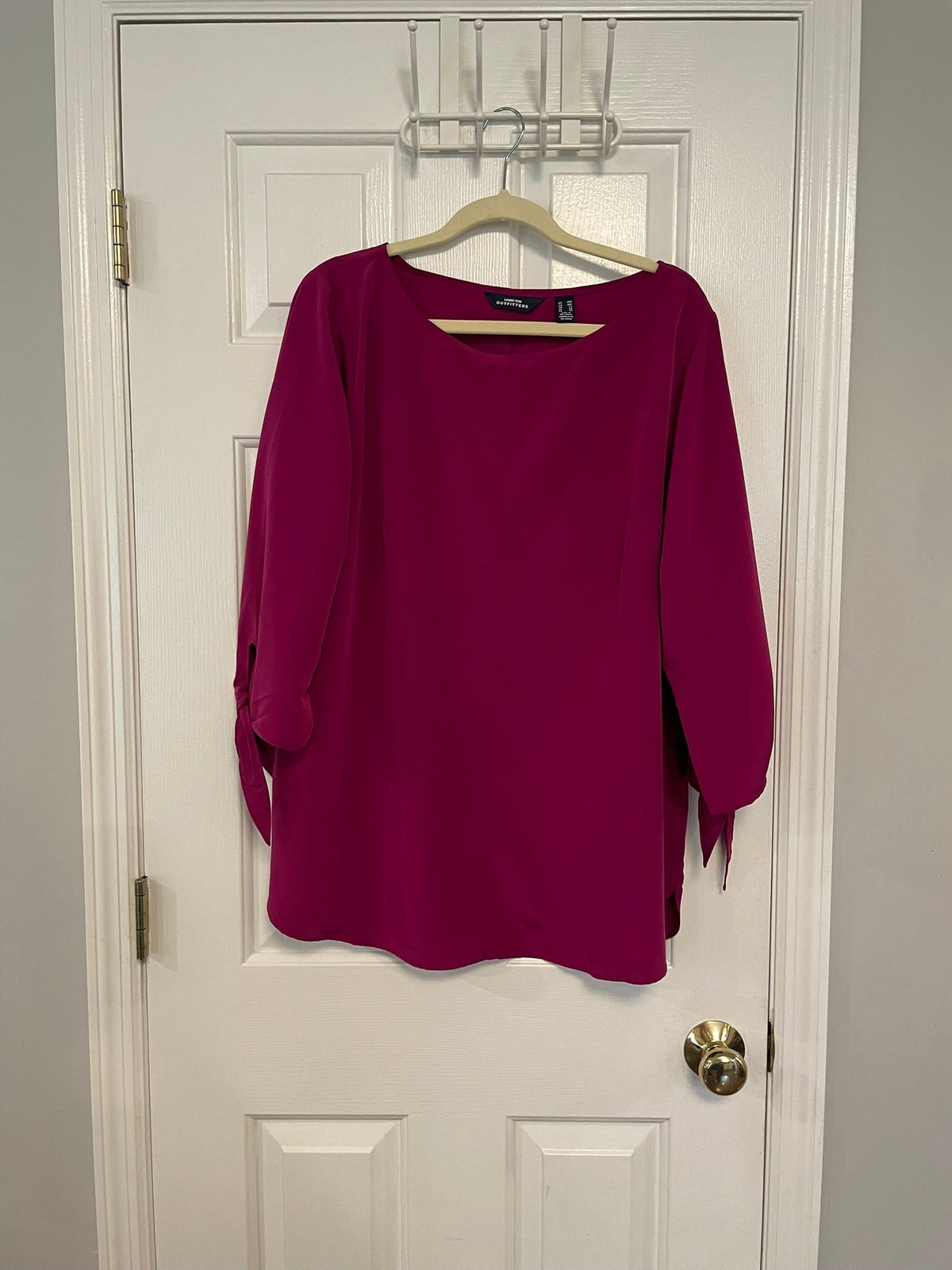 Seller #12 | Lands End Outfitters | Magenta (true color is in second photo) Polyester | 3/4 Sleeve | Tunic-Length Blouse | EUC | Size 18W