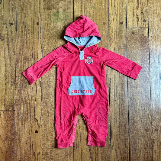 #113	EUC Boys / Gender Neutral Colosseum OSU Ohio State Hooded Romper, size 12-18 months