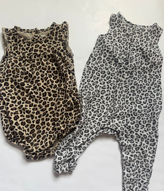 #116 Old Navy animal print romper bundle girls 6-12 months