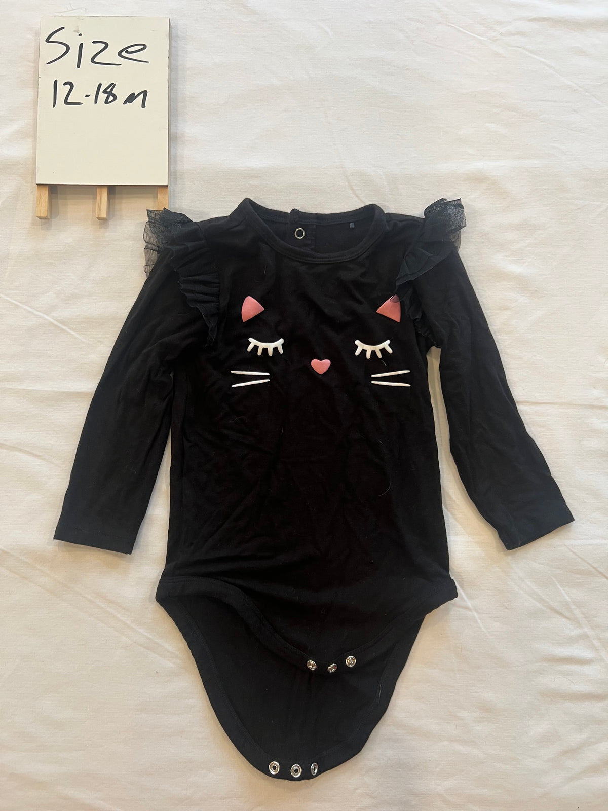#24 size 12-18 months little sleepies cat onesie