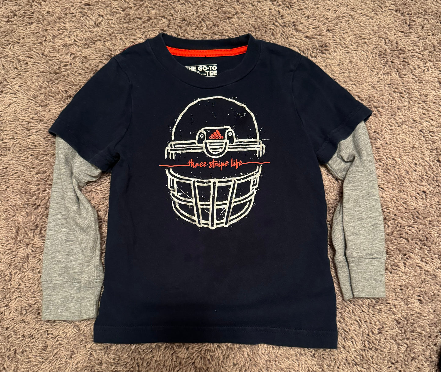 Boys Size 2 Adidas Navy Long Sleeve Shirt