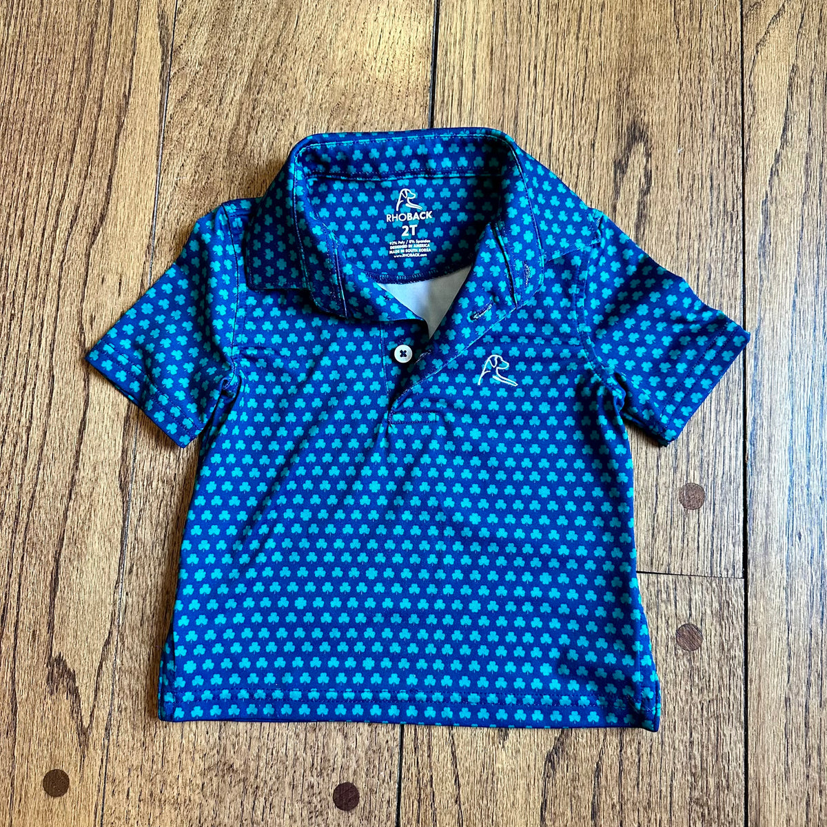 #113	EUC Boys Rhoback Shamrock Navy Golf Polo, size 2T