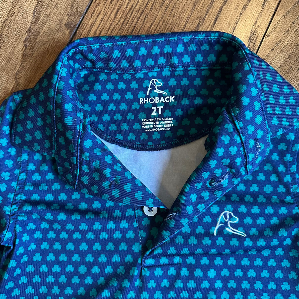 #113	EUC Boys Rhoback Shamrock Navy Golf Polo, size 2T