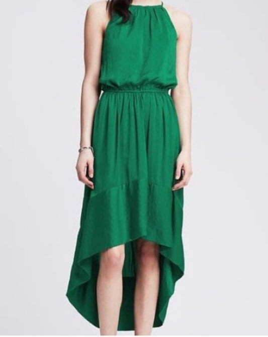 *REDUCED* Size 2 Petite Women's Banana Republic Green High Low Halter Dress