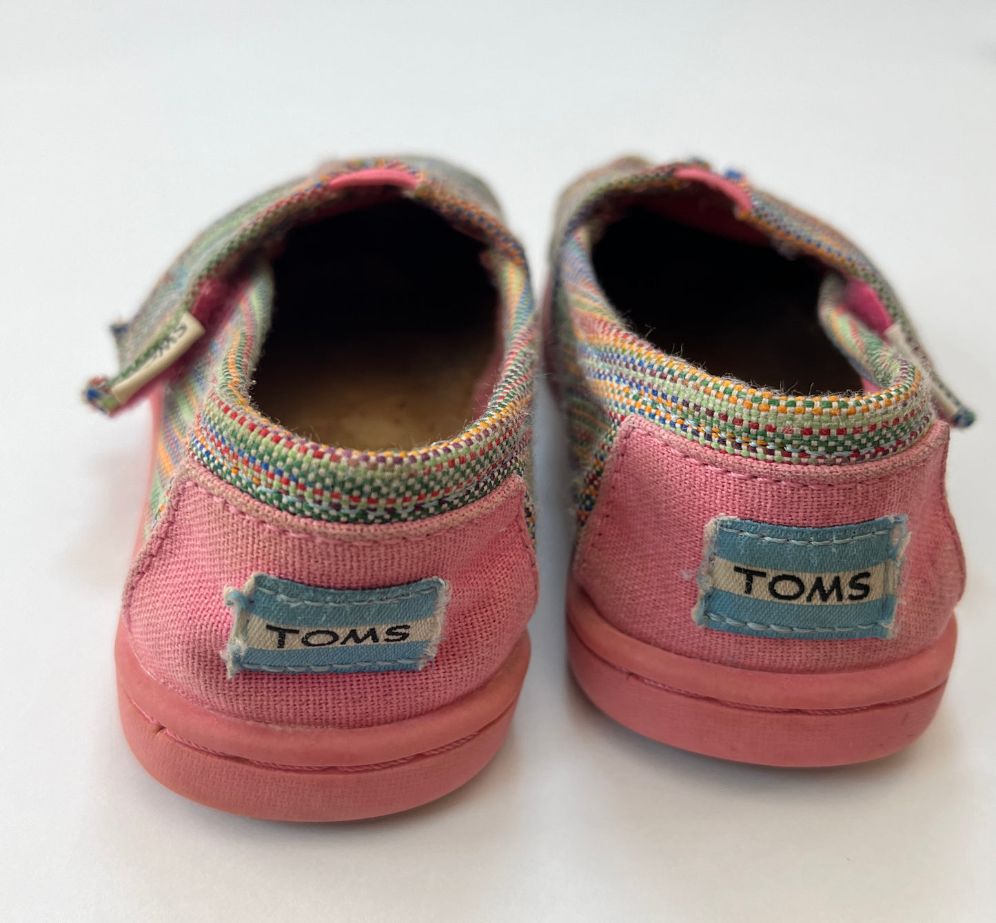 Toddler Girls size 6 colorful knit TOMS EUC