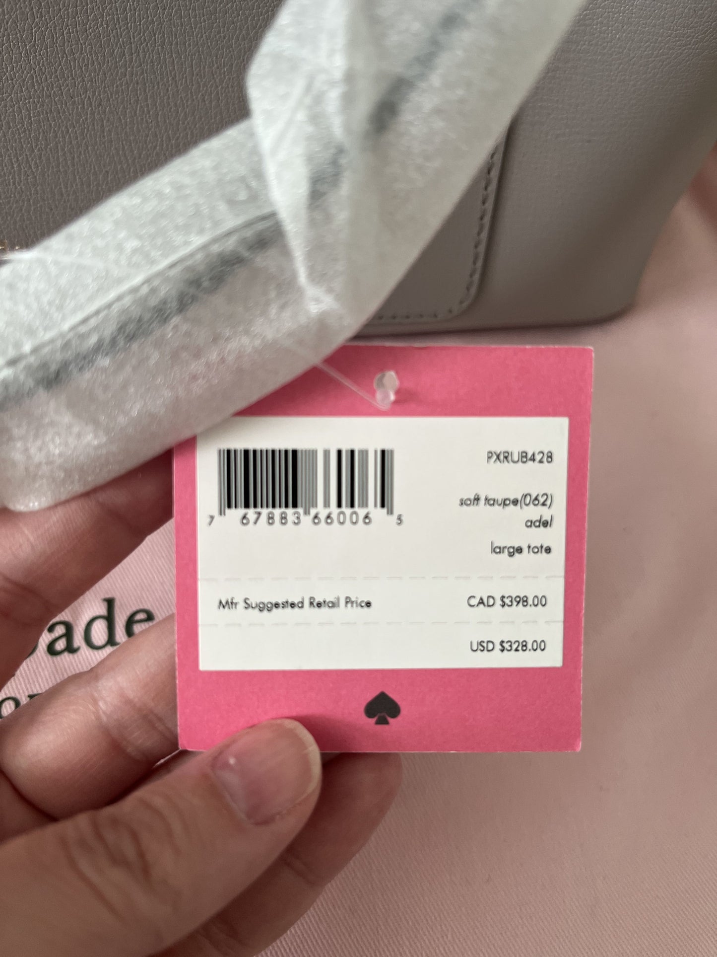 #124 NWT Kate Spade Soft Taupe Purse