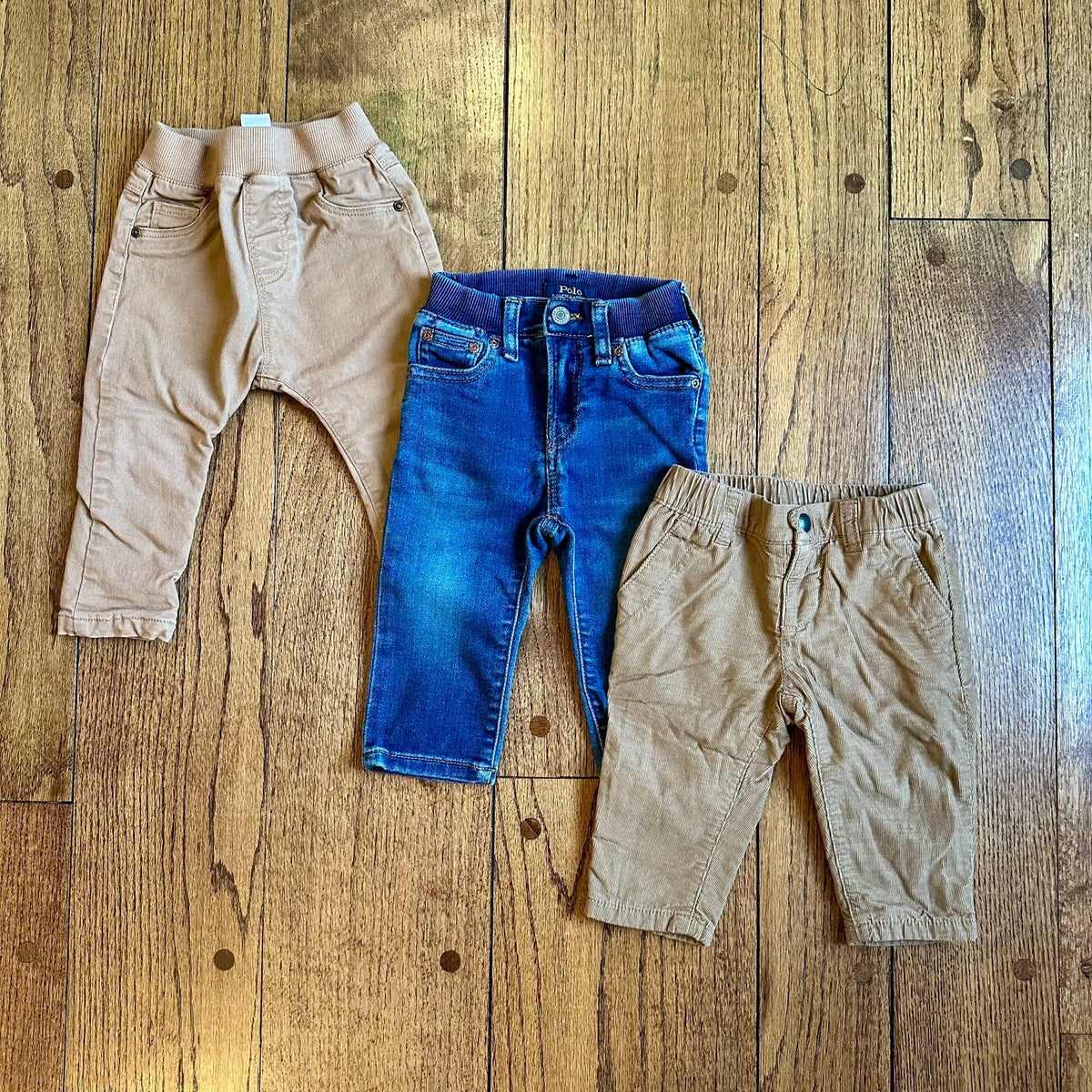 #113	EUC Boys Jean and Khaki Pant Bundle, size 6-12 months