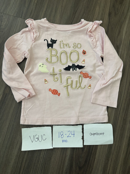 #138 - 18-24 Mo Gymboree Halloween Pink Tshirt VGUC