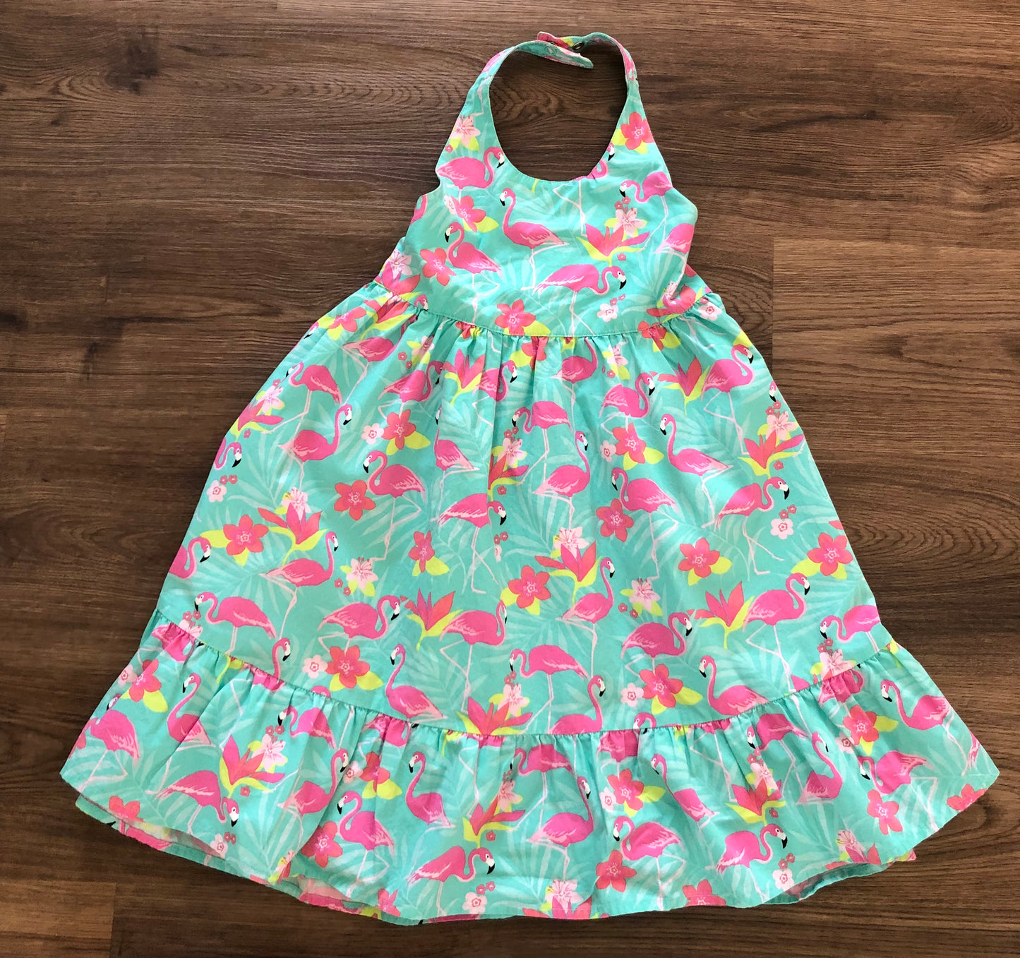 #82 Gymboree flamingo dress girls 7