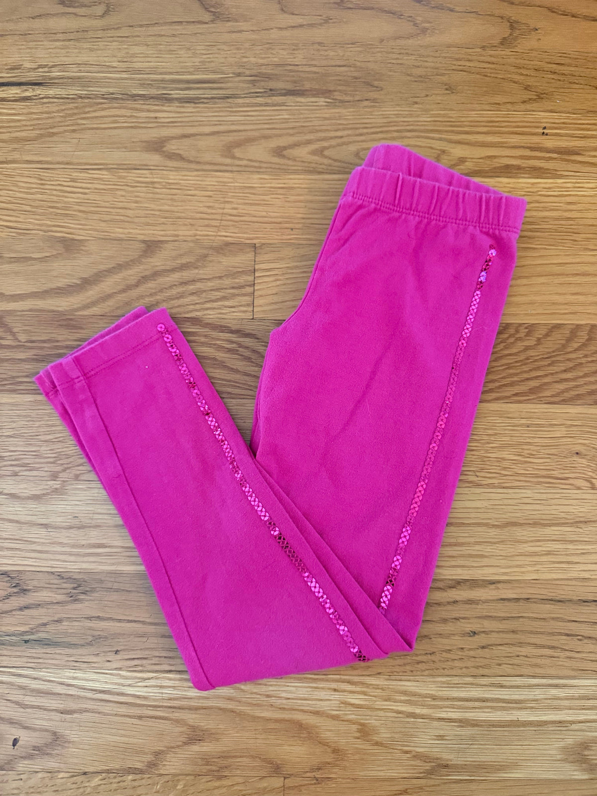 Seller #152 - girls Gymboree size S (5-6) pink leggings with sequins stitch detail