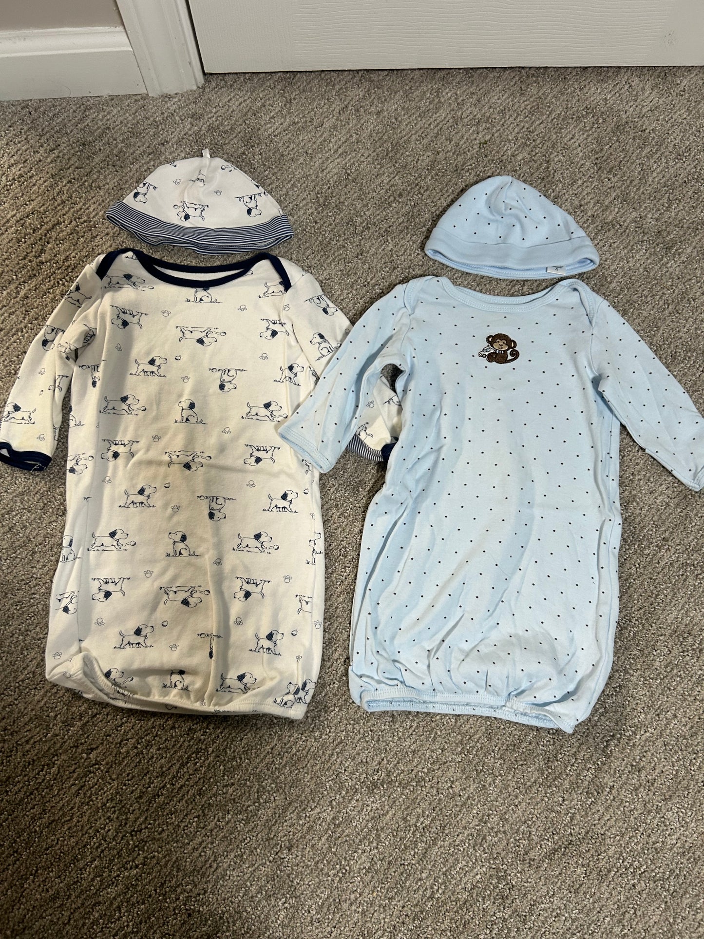 #27 Boys 0-3 month Little Me nightgowns