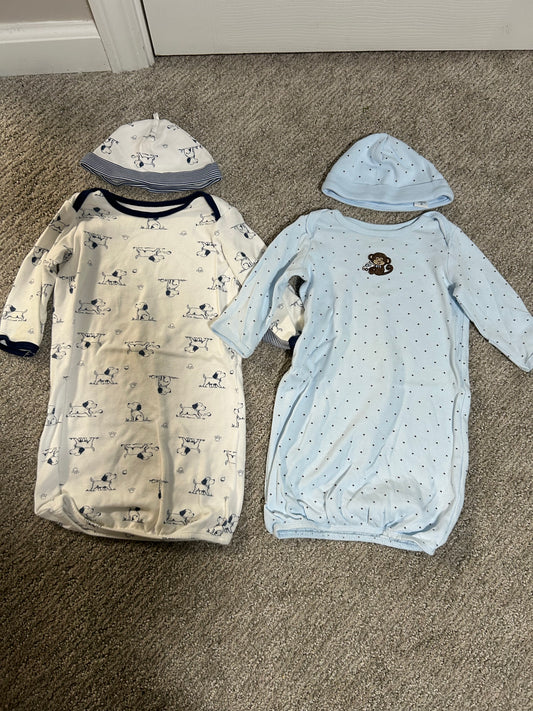 #27 Boys 0-3 month Little Me nightgowns