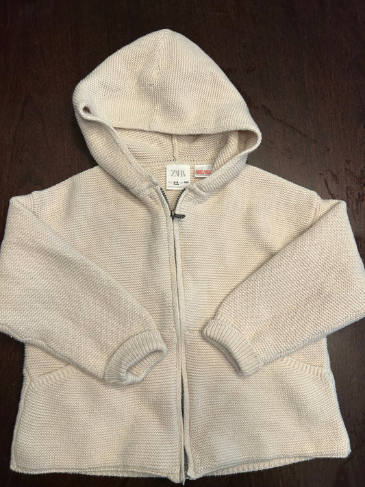 #18 Reduced! Zara cream cardigan sweater kids size 3-4
