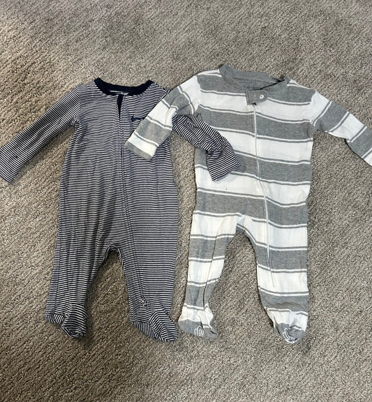 #27 Boys 0-3 month footed sleepers (Nike and Burt's Bees)