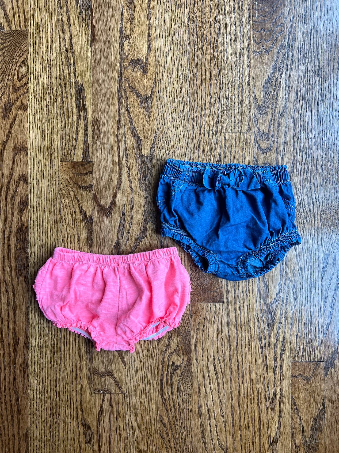 Baby Girl 12M / 12-18M Bloomers, Set of 2 (Pink & Blue Jean)