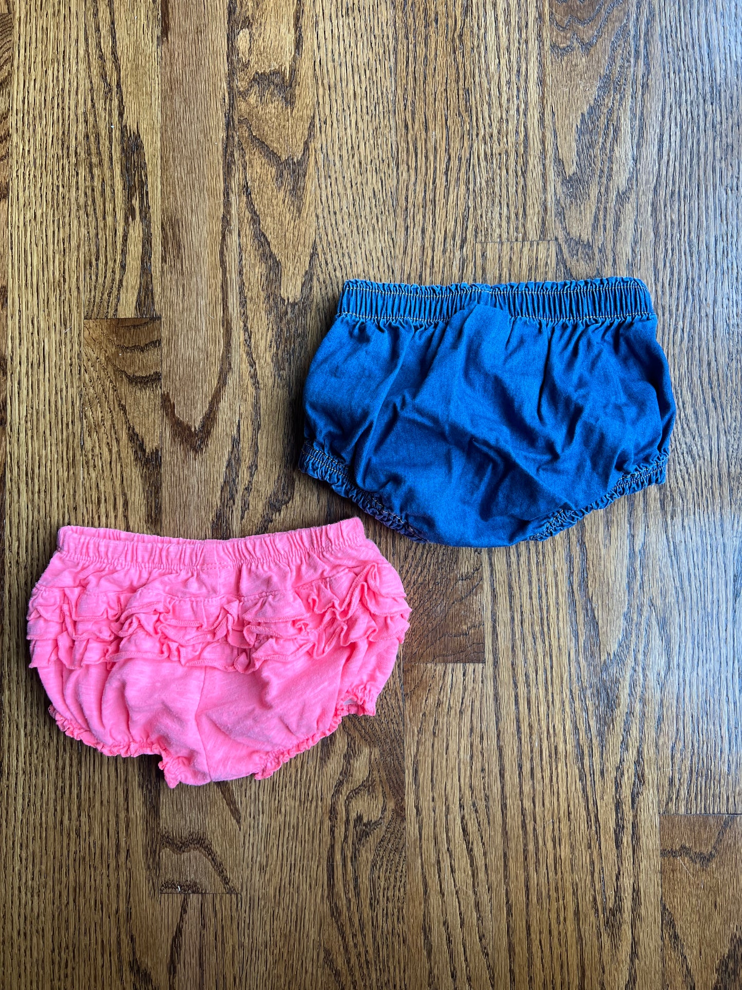 Baby Girl 12M / 12-18M Bloomers, Set of 2 (Pink & Blue Jean)