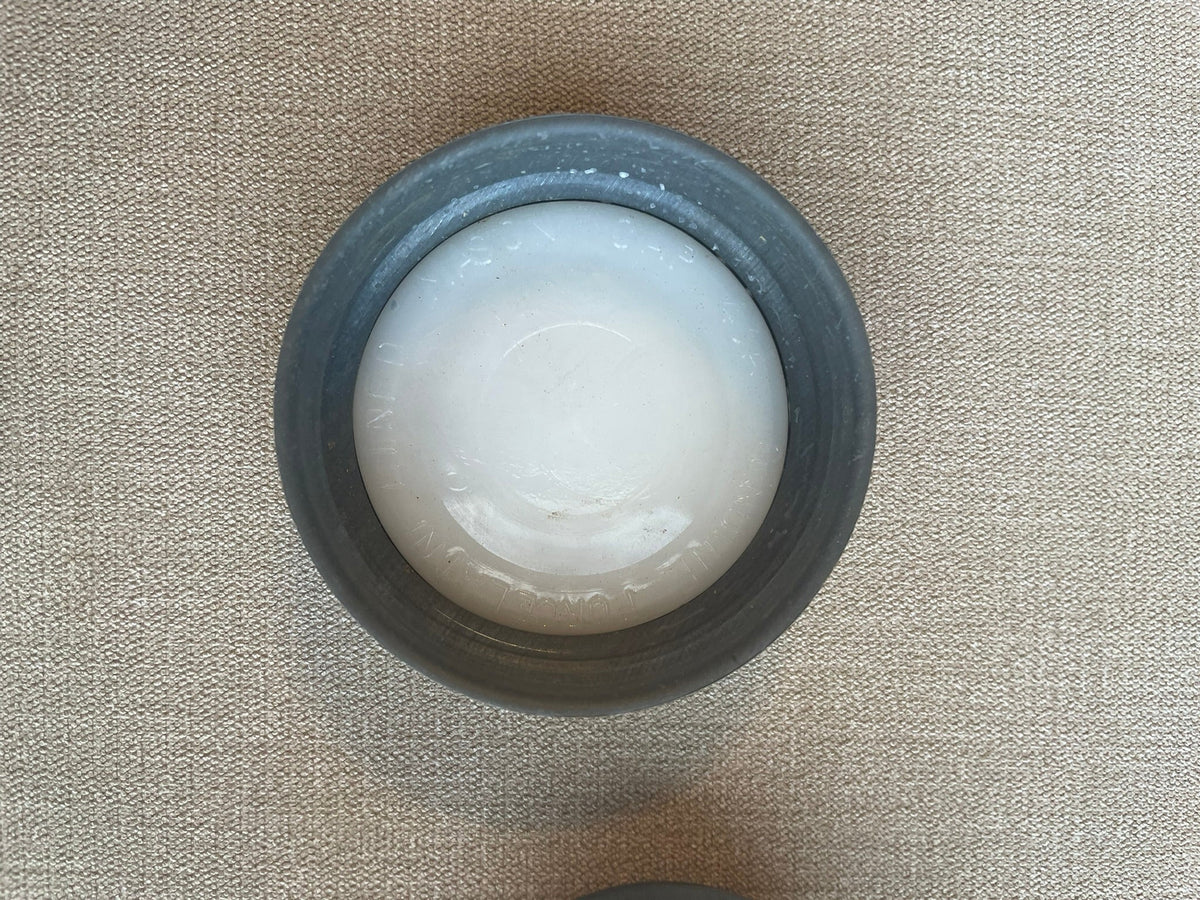 Seller #12 | Vintage Square, Clear, Glass Mason Jars with Vintage Zinc Metal Lids with Porcelain Lining | Excellent Vintage Condition - No Chips