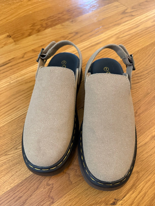 Seller #152 - New, never worn women's size 7 suede clogs
