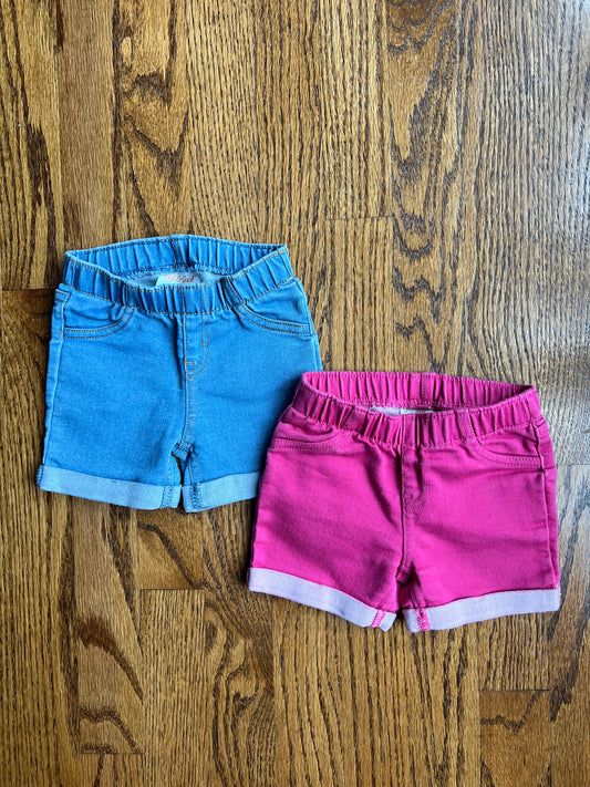 Cat & Jack Baby Girl 12M Shorts Bundle, Set of 2