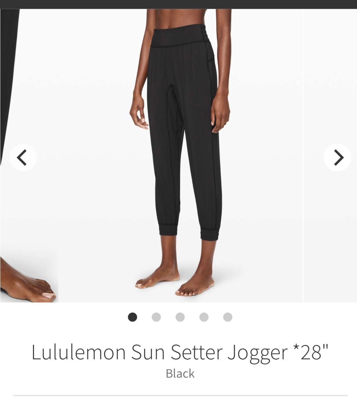 #133 Lululemon Sz 0 Sun Setter Jogger in Black Leggings