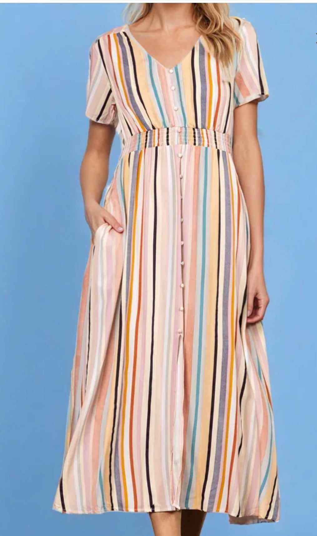#130 MiaMine Boutique Brand Striped Dress Sz XXL Womens