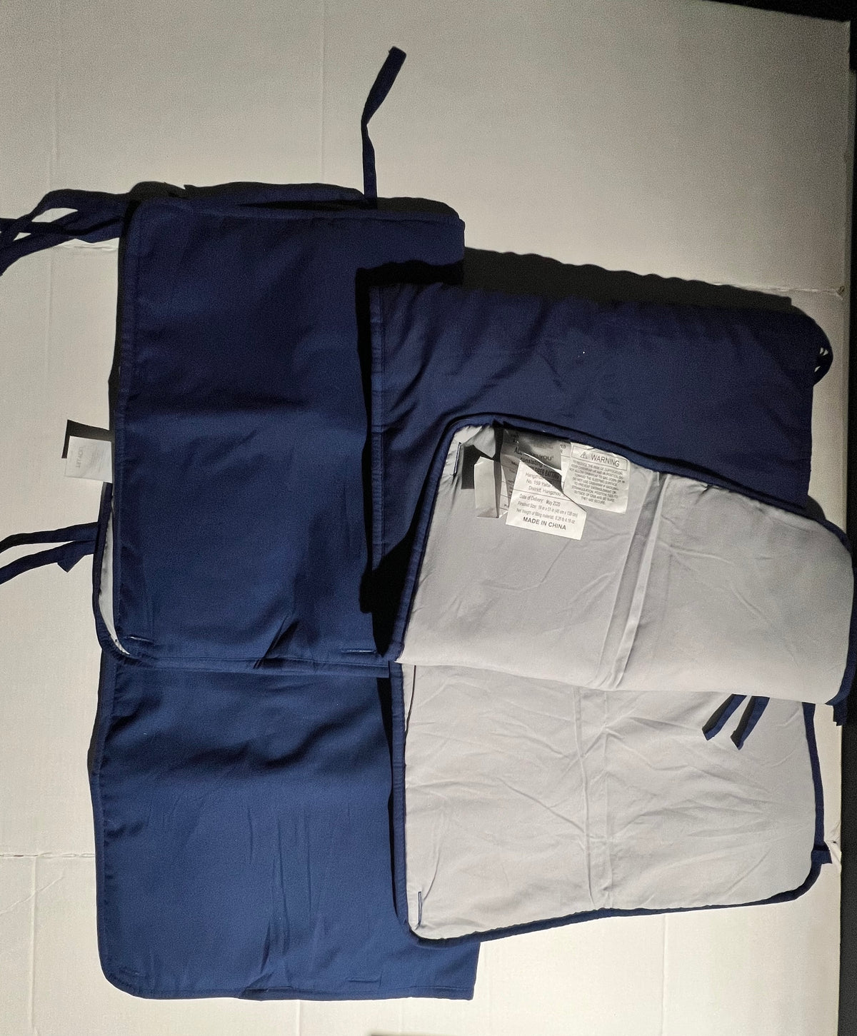 #95 Blue and Grey Crib Rail Covers