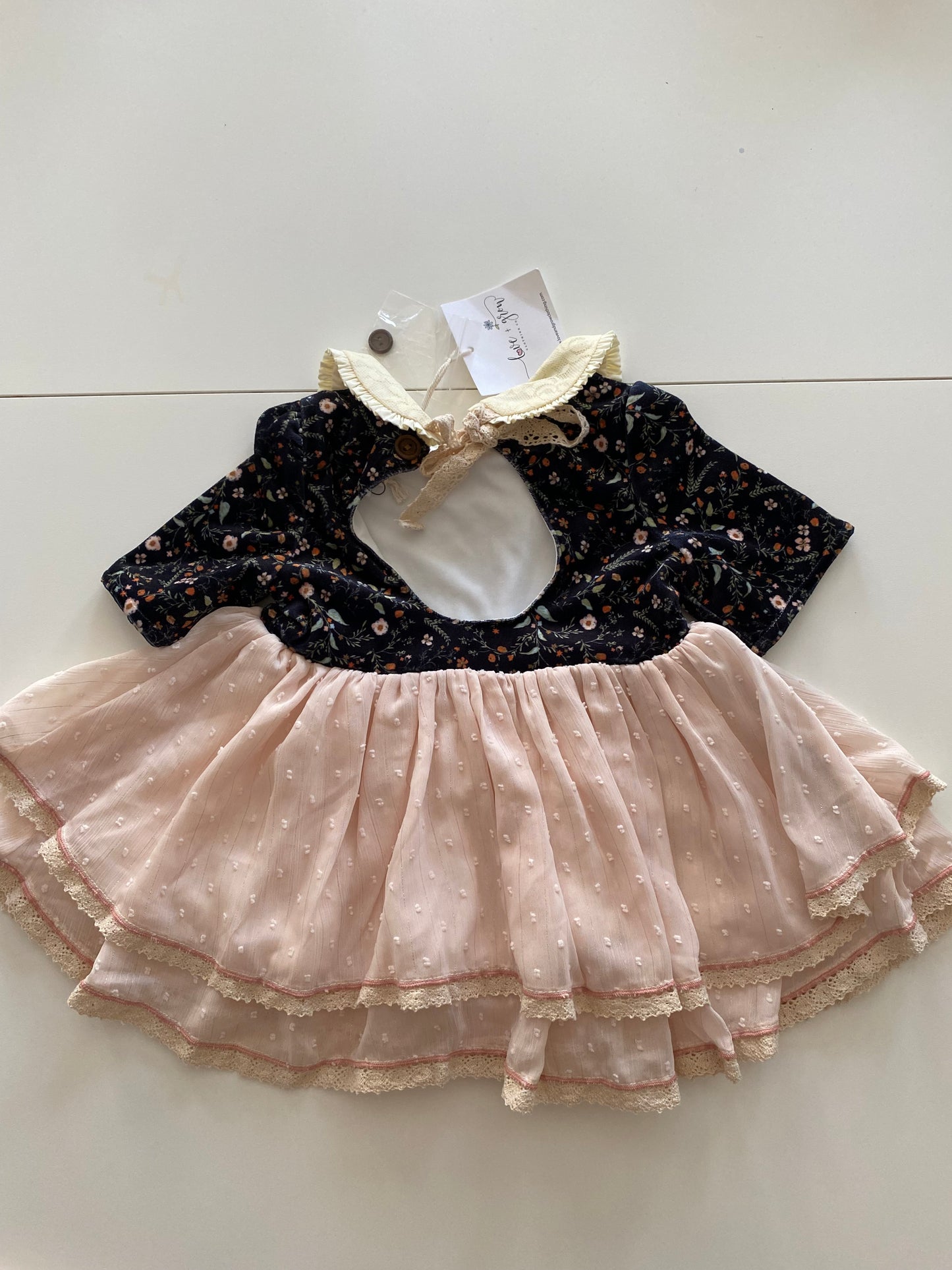 Love + Grow Floral Print Dress with Bloomers Girls 2T