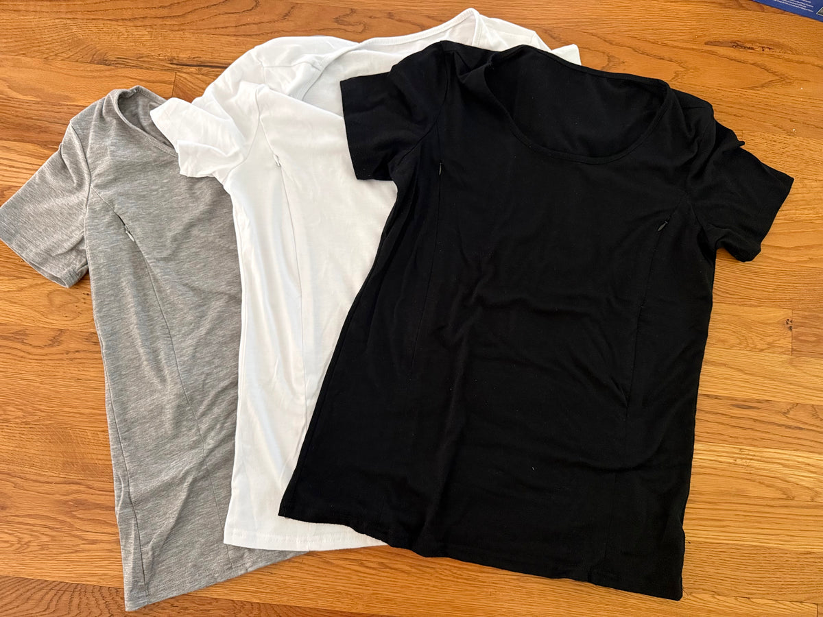 Seller #152 - set of 3 size S nursing tops with zippers