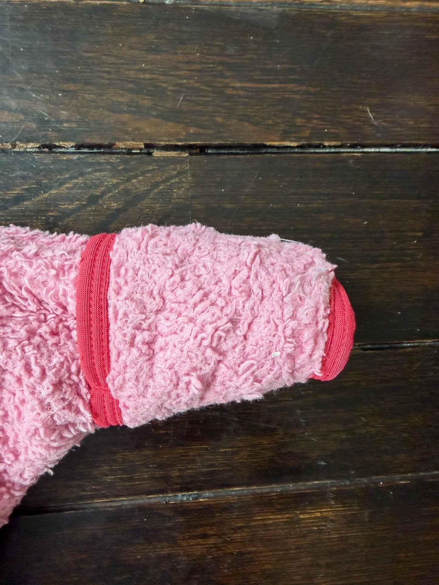 #117, Girls 6M, Patagonia pink furry baby bunting / snowsuit, GUC
