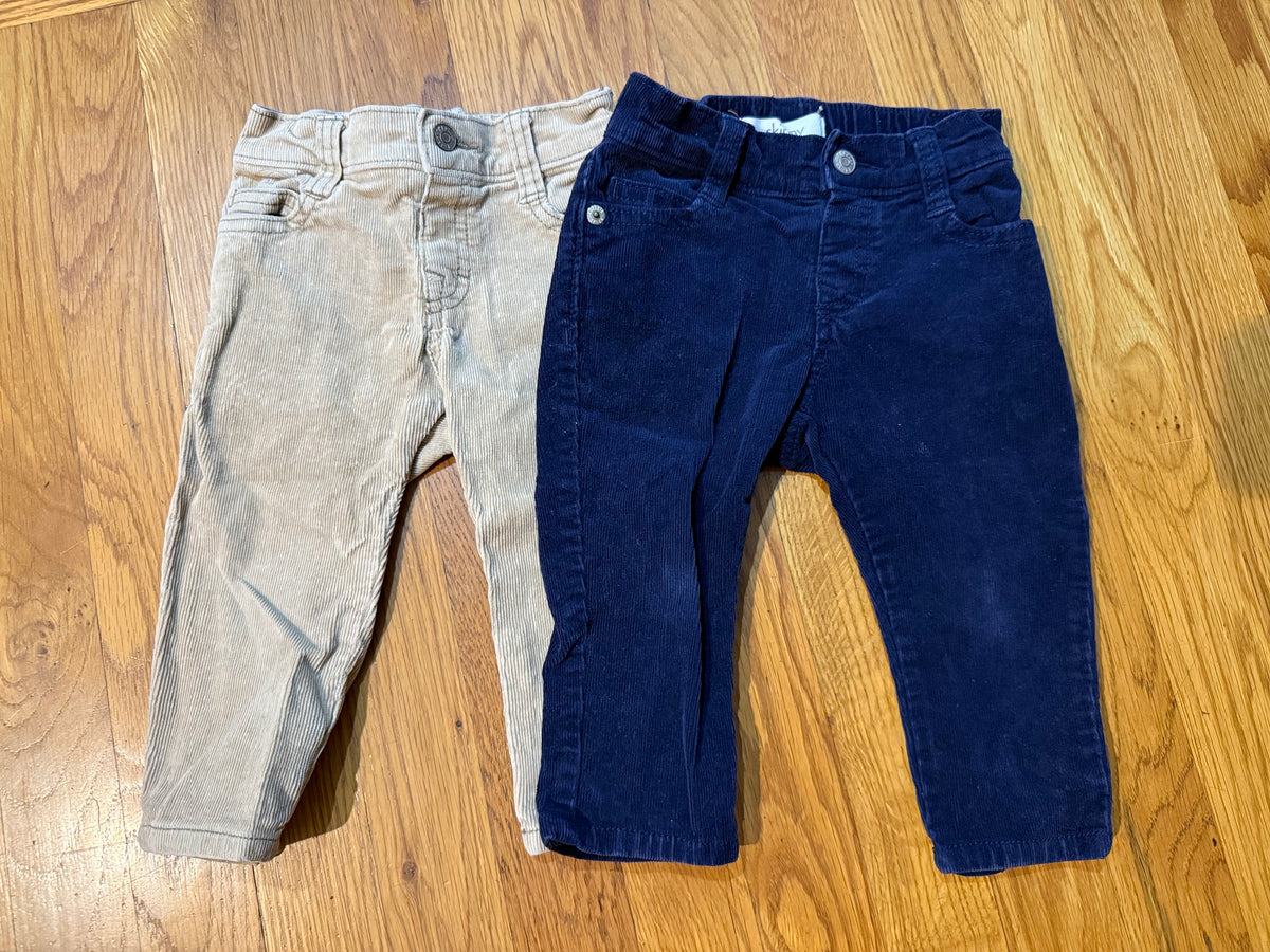 Seller # 152 - 2 pairs Gymboree boys 12-18 months skinny corduroy pants
