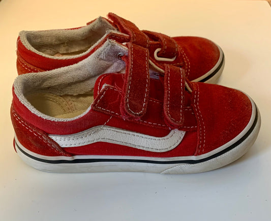 Seller #204 Unisex Kid’s Shoes 9.5 Vans Red Velcro Sneakers