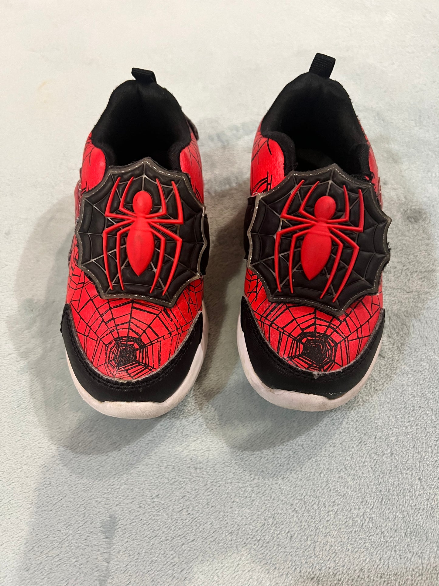 #5 Spiderman Velcro Light Up Shoes Toddler Boy size 8c