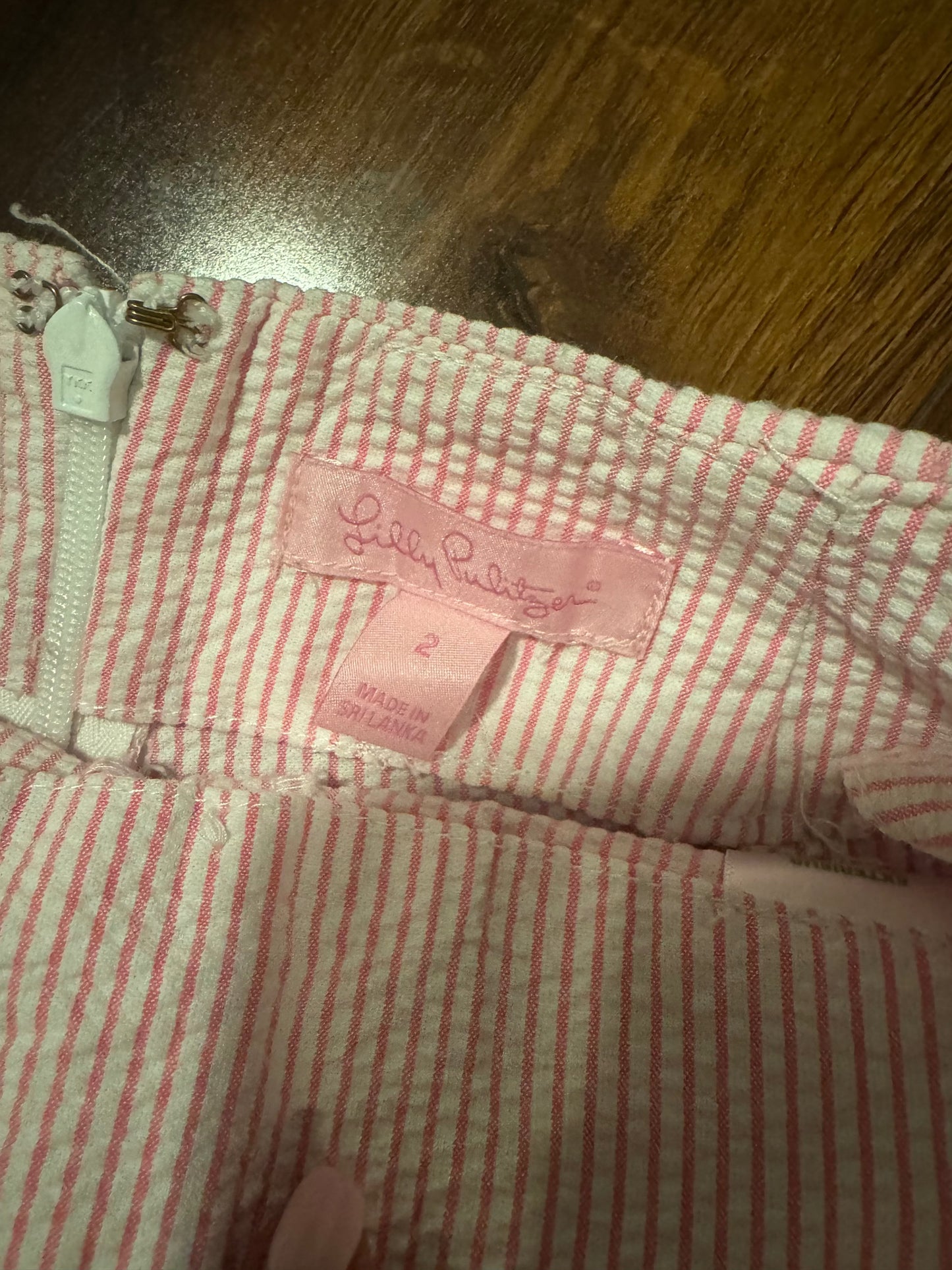 Seller #144 Lilly Pulitzer Seersucker Pink & White Skort - Size 2