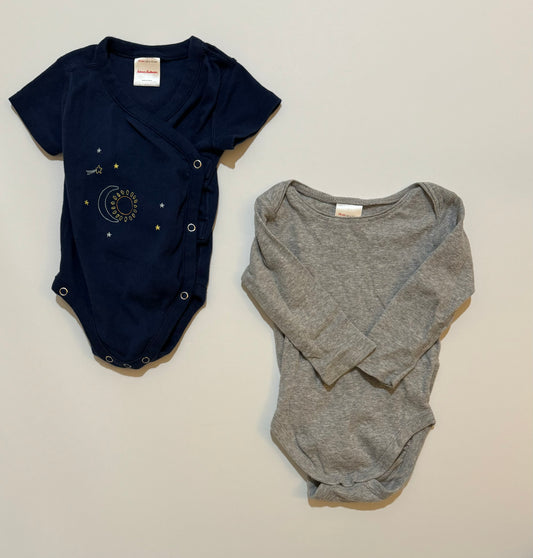 6-12 months Boys Hanna Andersson Onesie Bundle Navy Blue and Gray