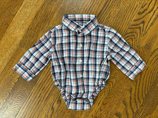 #33B • Boys • 0-3m • Janie and Jack • Plaid Button Down Onesie