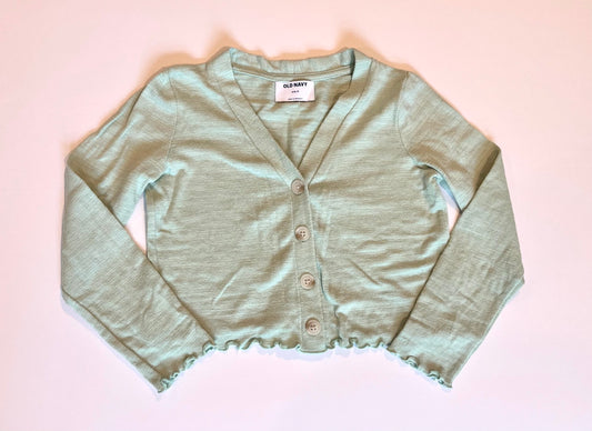 Seller #60  Old Navy Cropped Cargidgan Light Sage Green Girls Size S/6-7