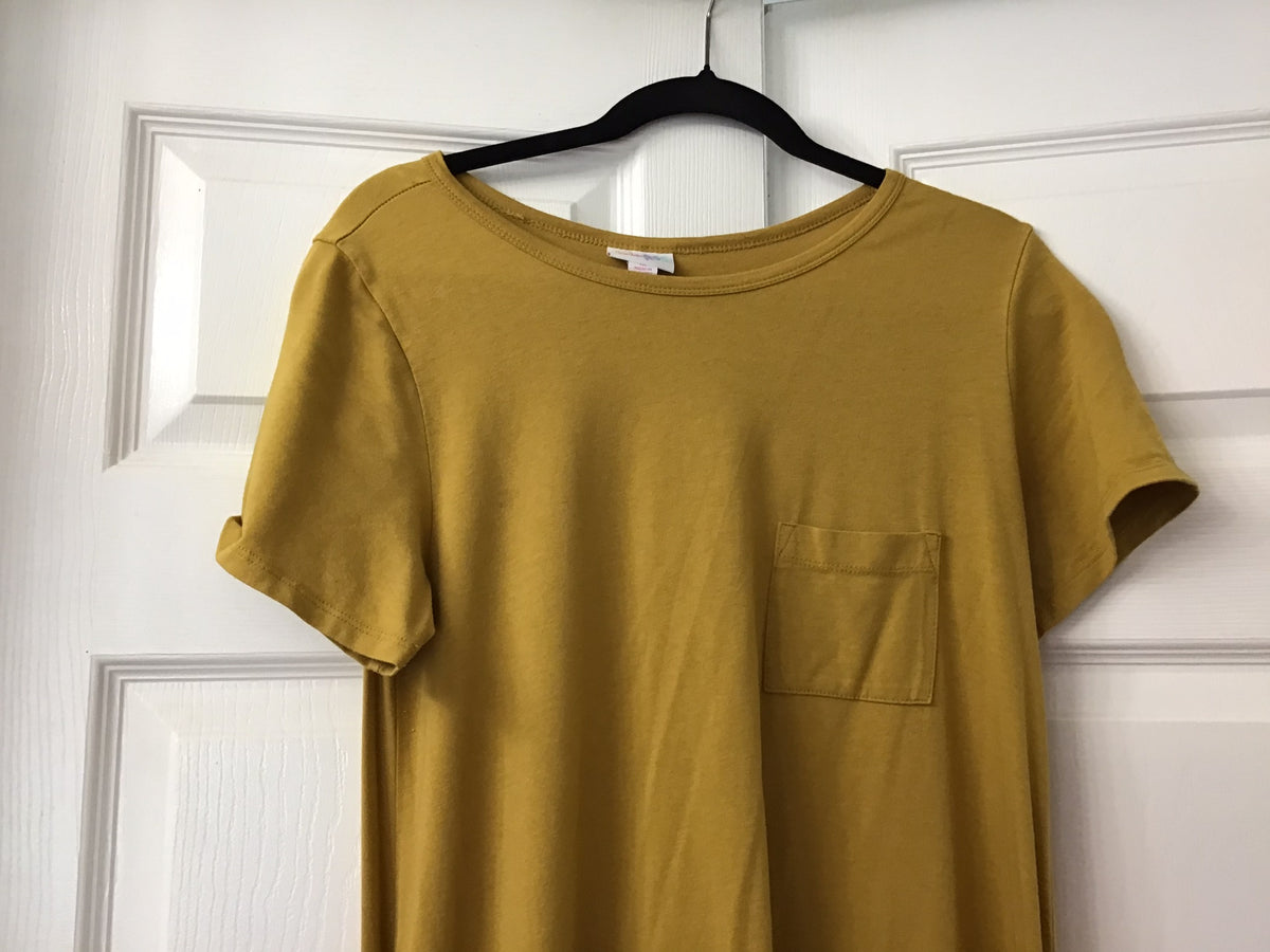 #90: LuLaRoe Women’s Mustard Yellow T-Shirt Midi Dress Size Medium