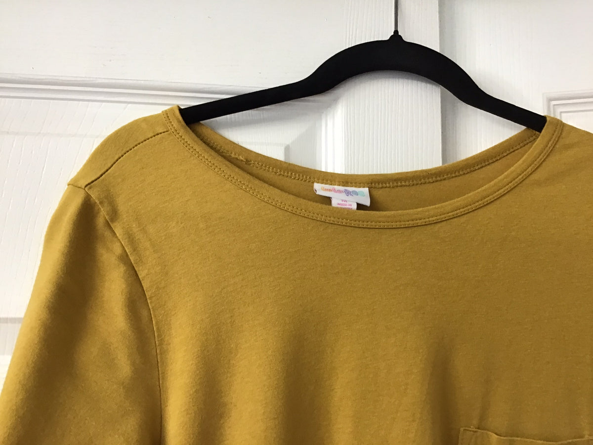 #90: LuLaRoe Women’s Mustard Yellow T-Shirt Midi Dress Size Medium