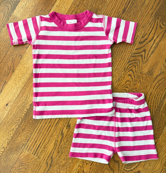 #103 • Girls • 5T • Hanna Andersson • Pink Striped Short John Pajamas