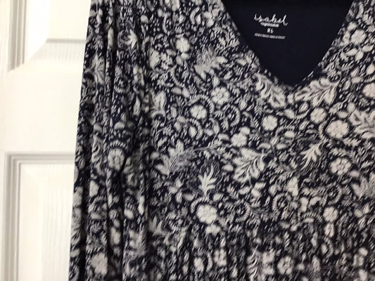 #90: Isabel Maternity Women’s Black Floral Long Sleeve Midi Dress Size XL