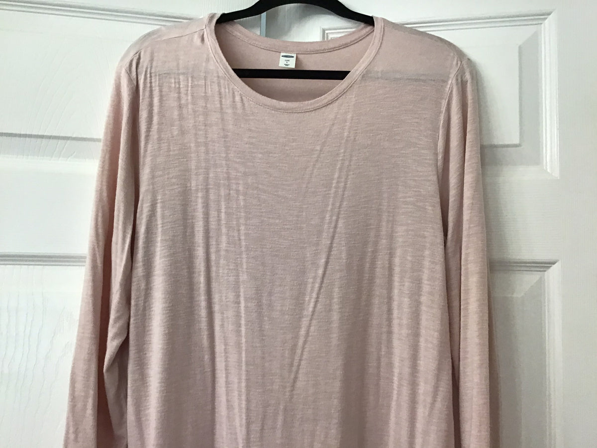 #90: Old Navy Luxe Women’s Blush Pink Long Sleeve Tunic Top Size Large