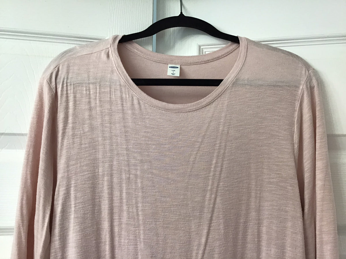 #90: Old Navy Luxe Women’s Blush Pink Long Sleeve Tunic Top Size Large