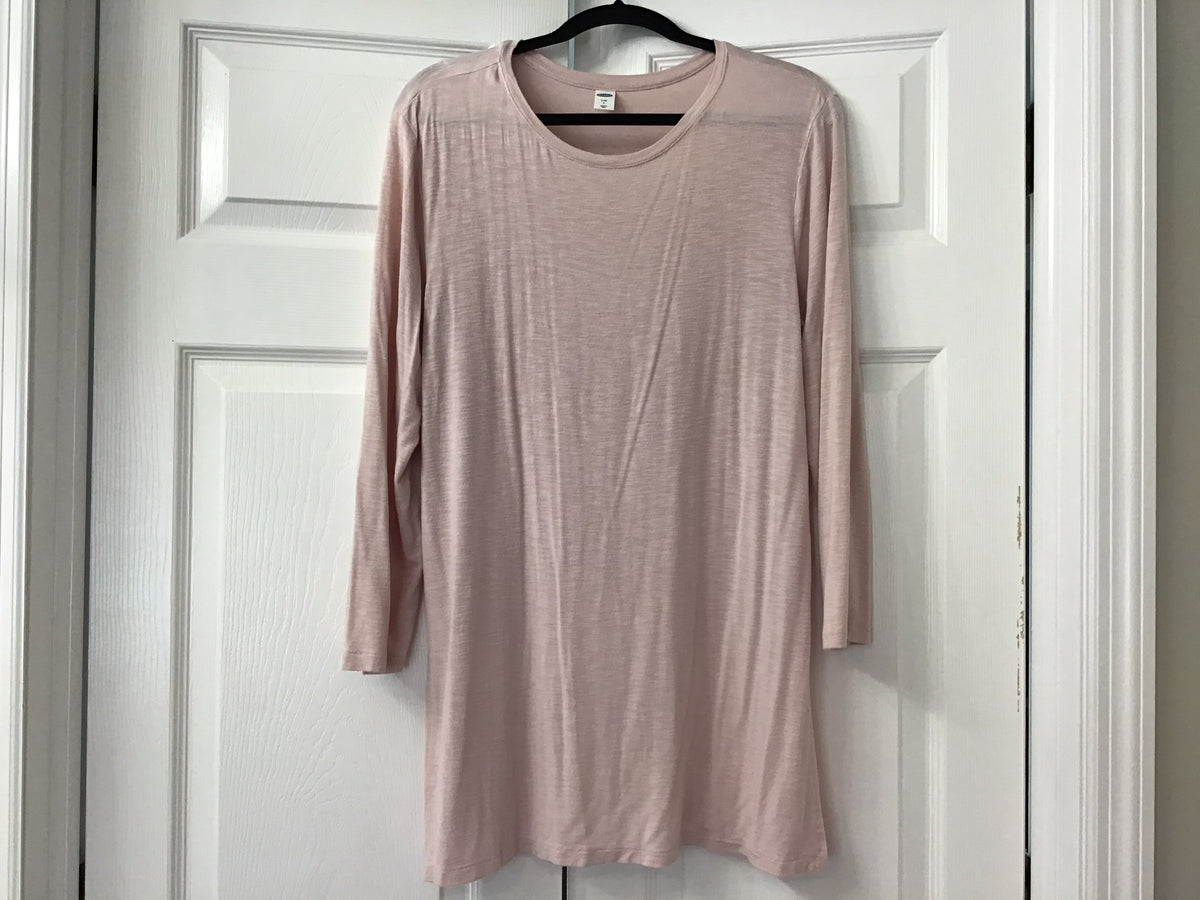 #90: Old Navy Luxe Women’s Blush Pink Long Sleeve Tunic Top Size Large