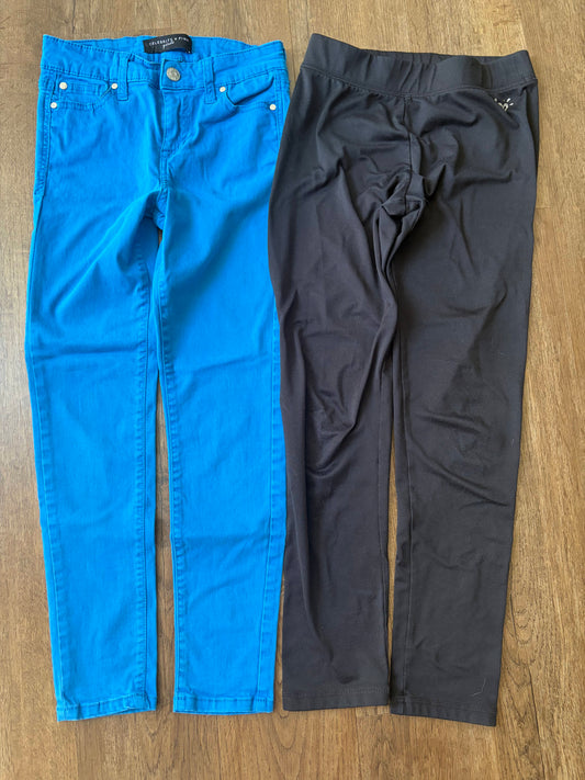 #126 Electric Blue Pants & Black Leggings Girls Size 12