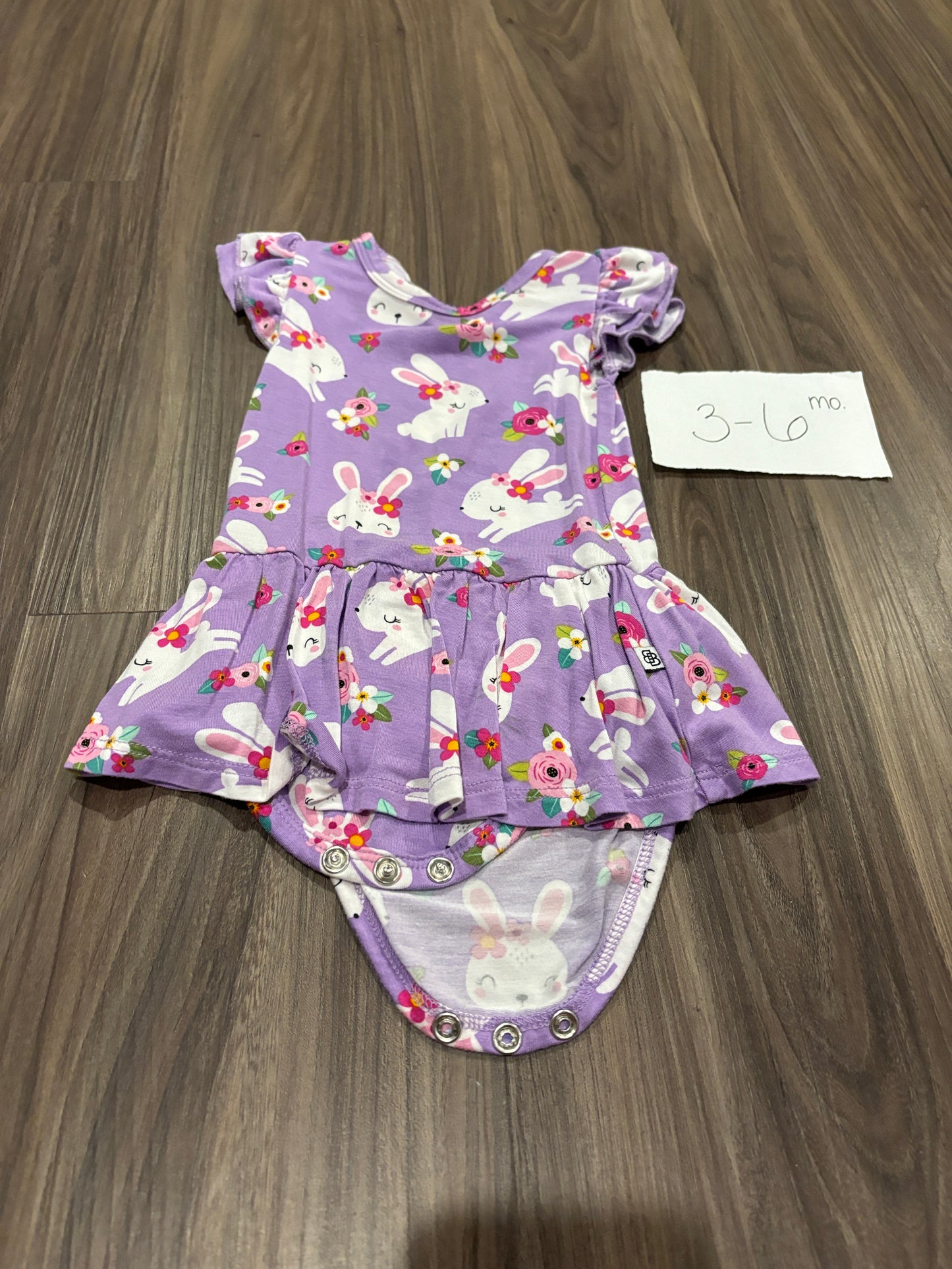 3-6 Mo - Bums & Roses - Purple Bunny Bodysuit Twirl - PU 45236 Except Semiannual Sale
