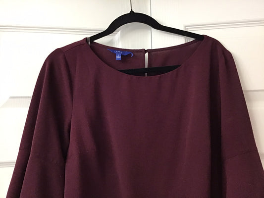 #90: Apt. 9 Women’s Burgundy Layered Bell Sleeve Blouse Size Large